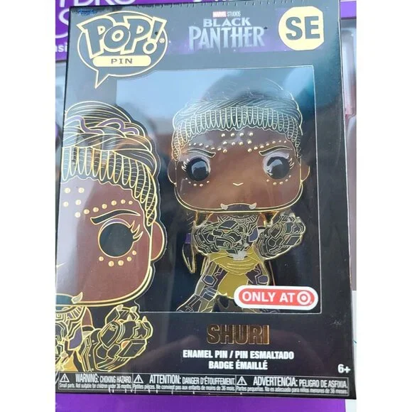 Funko Pop Pin SHURI Black Panther Wakanda Forever Target Exclusive NEW/SEALED - Picture 1 of 3
